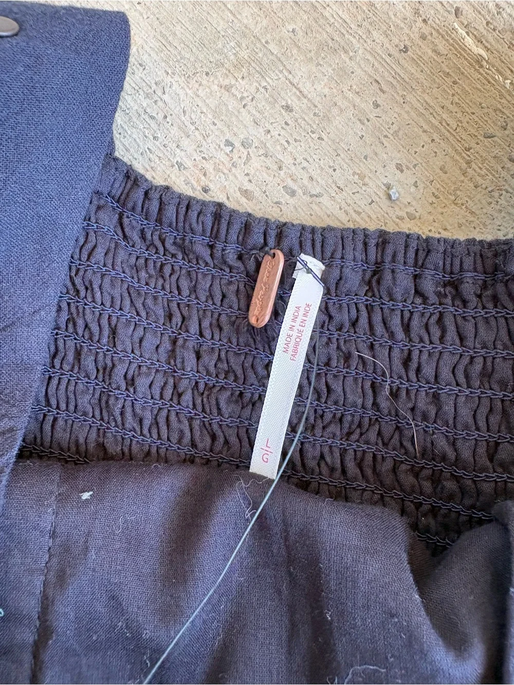 Free People Touch Of Metal Black Eyelet Detail Flared Hem Tank NWT